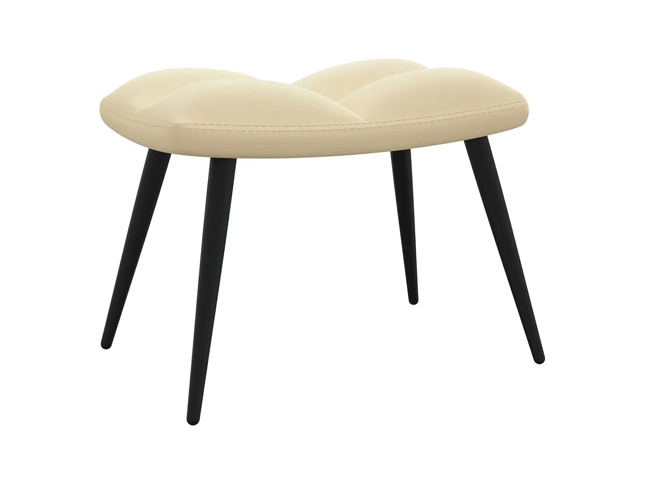 Relaxsessel mit Hocker Cremeweiß Samt