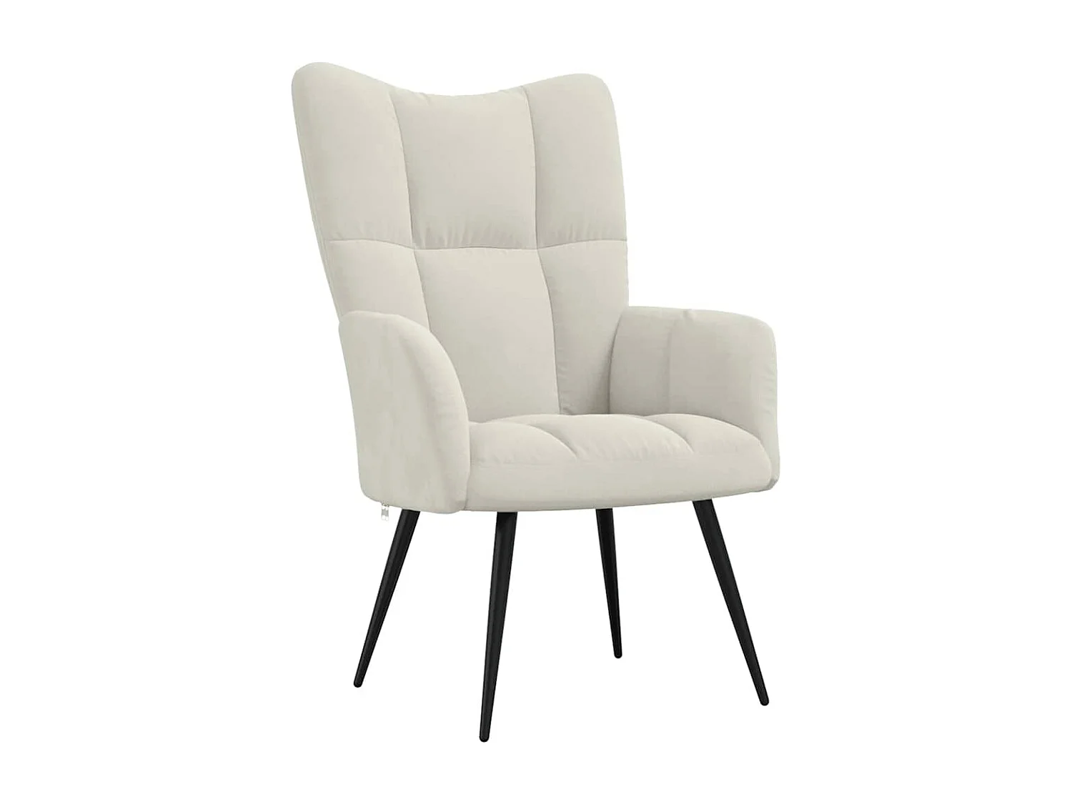 Chaise de relaxation avec tabouret Blanc crème Velours
