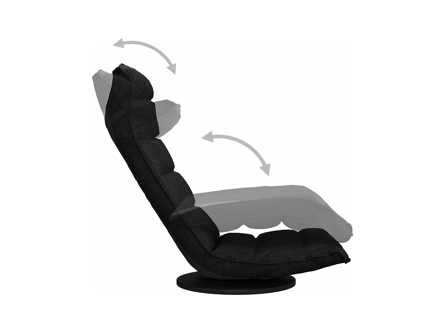 Vloerstoel draaibaar stof zwart