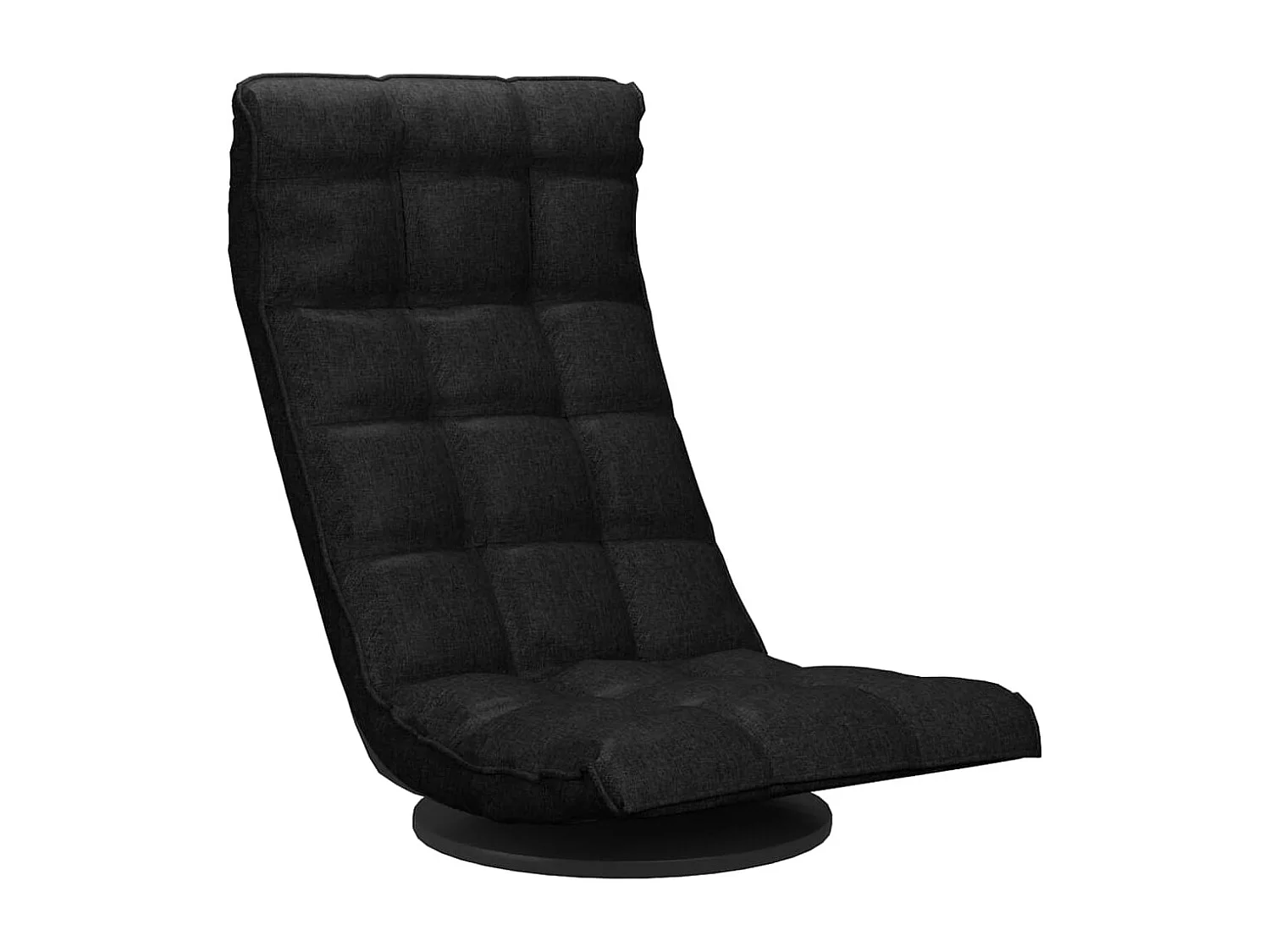 Chaise pivotante de sol Noir Tissu