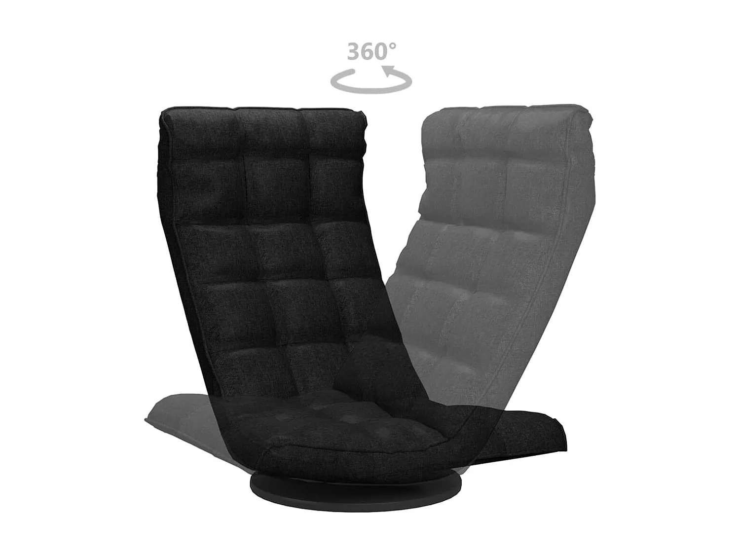 Chaise pivotante de sol Noir Tissu