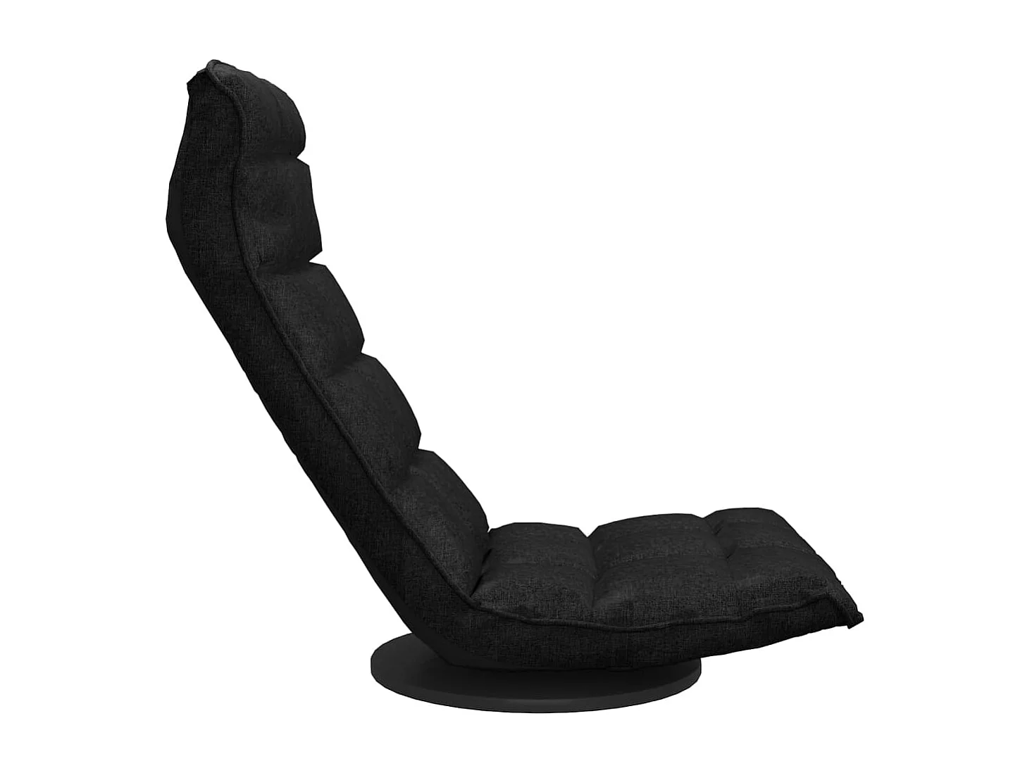 Chaise pivotante de sol Noir Tissu