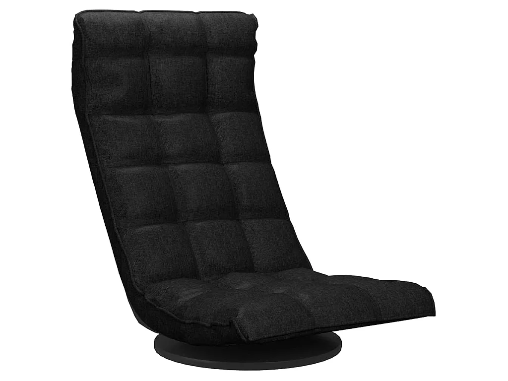 Chaise pivotante de sol Noir Tissu