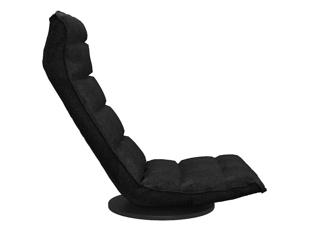 Chaise pivotante de sol Noir Tissu