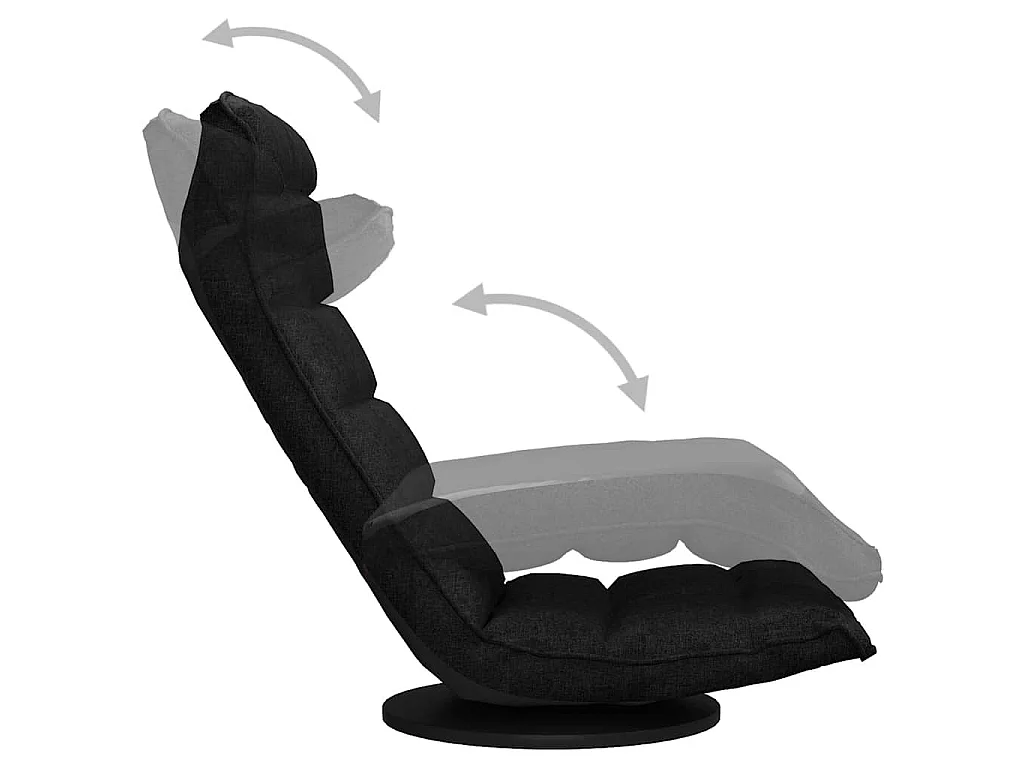 Chaise pivotante de sol Noir Tissu