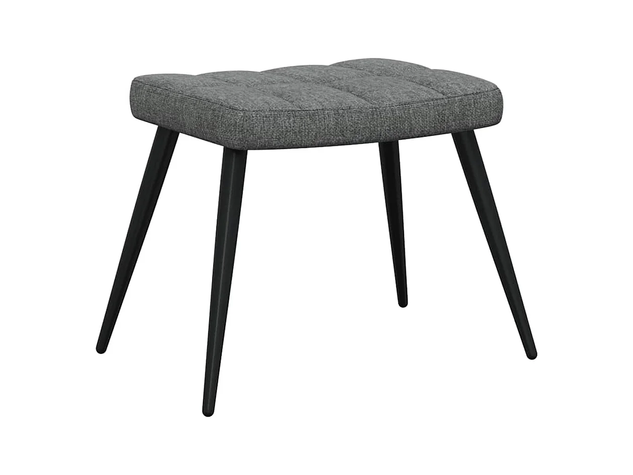 Chaise de relaxation avec tabouret Gris foncé Tissu