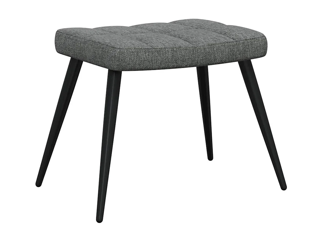 Chaise de relaxation avec tabouret Gris foncé Tissu
