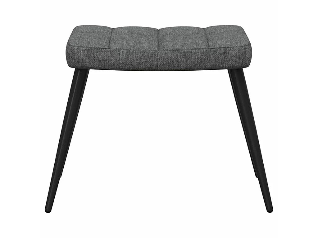 Sedia Relax con Sgabello Grigio Scuro in Tessuto