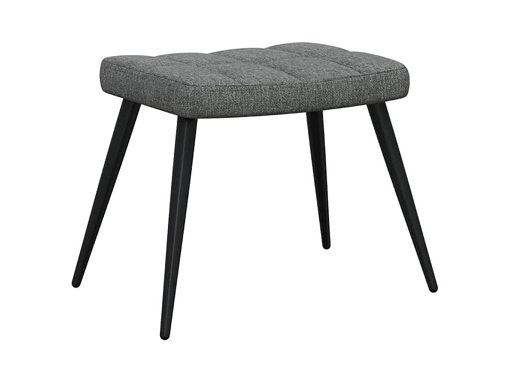 Sedia Relax con Sgabello Grigio Scuro in Tessuto