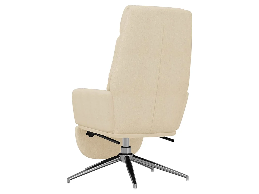 Chaise de relaxation avec repose-pied Crème Tissu