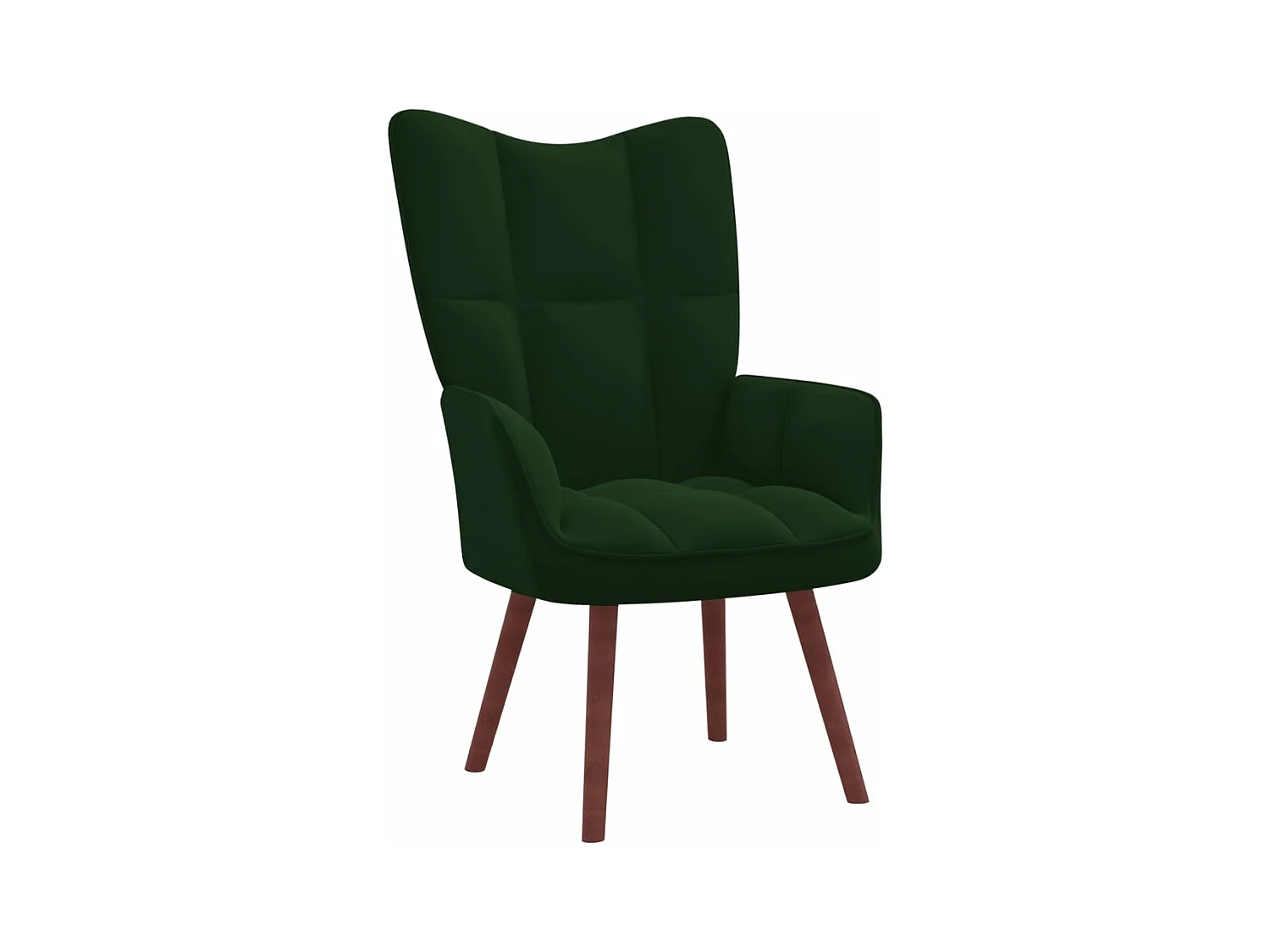 Relaxsessel mit Hocker Dunkelgrün Samt