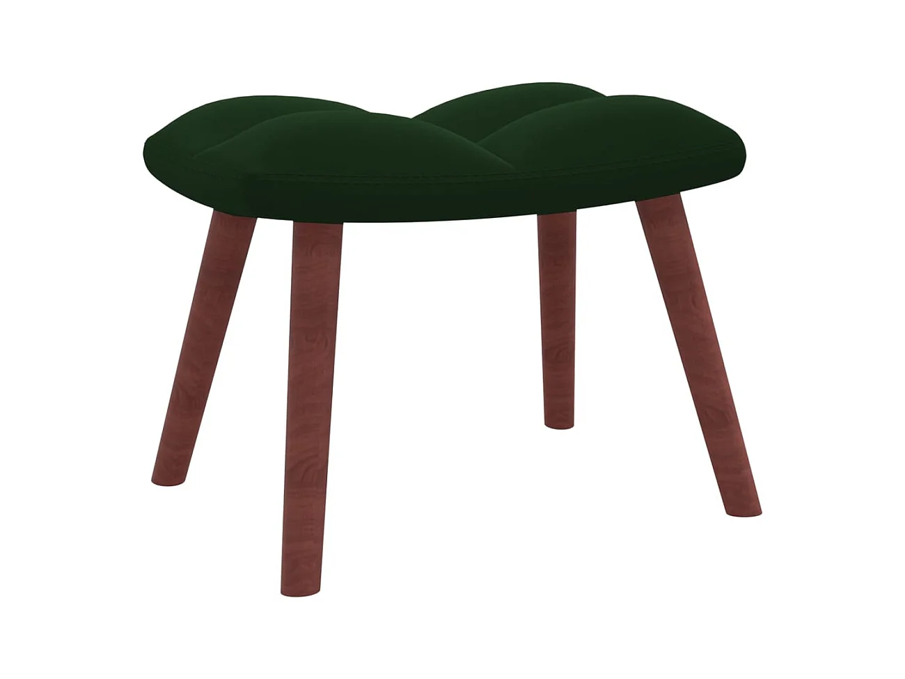 Relaxsessel mit Hocker Dunkelgrün Samt