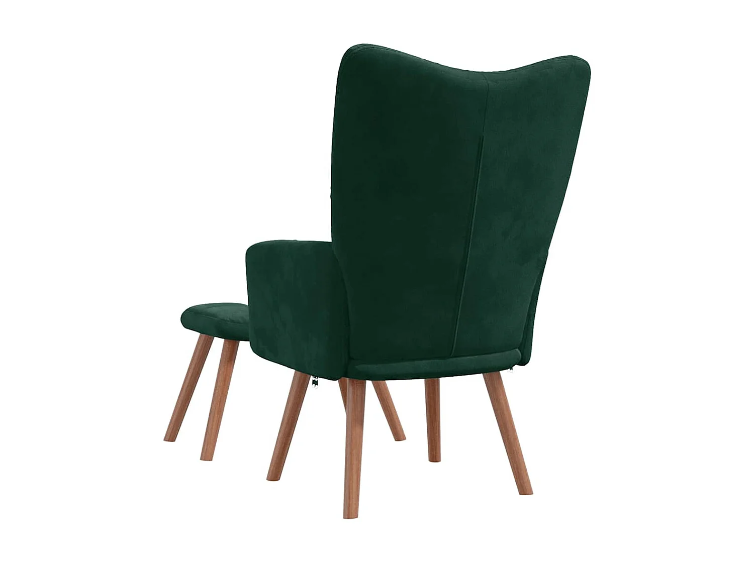 Chaise de relaxation avec repose-pied Vert foncé Velours