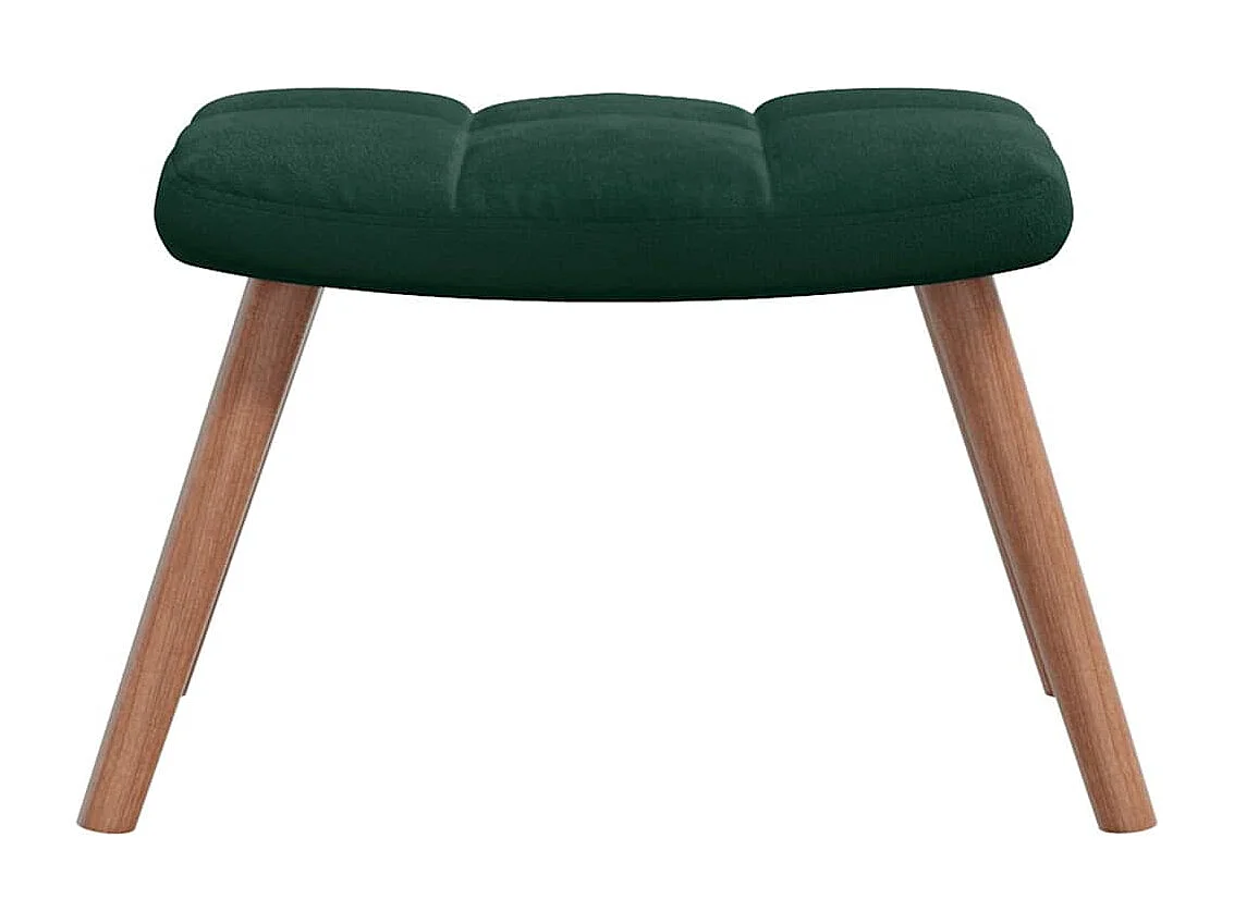 Chaise de relaxation avec repose-pied Vert foncé Velours
