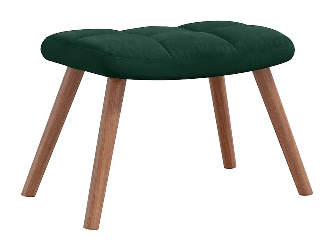 Chaise de relaxation avec repose-pied Vert foncé Velours