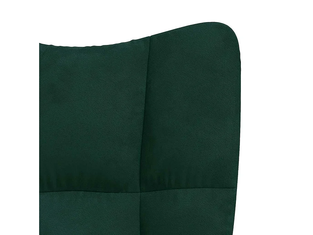 Chaise de relaxation avec repose-pied Vert foncé Velours