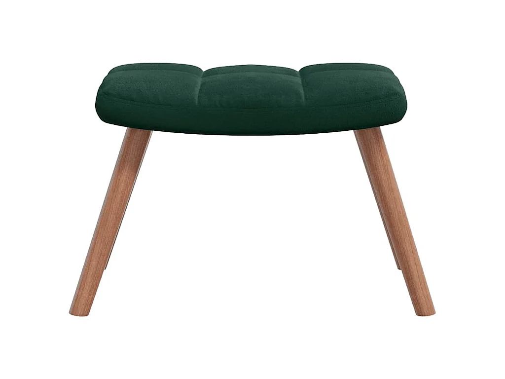 Poltrona Relax con Poggiapiedi Verde Scuro in Velluto