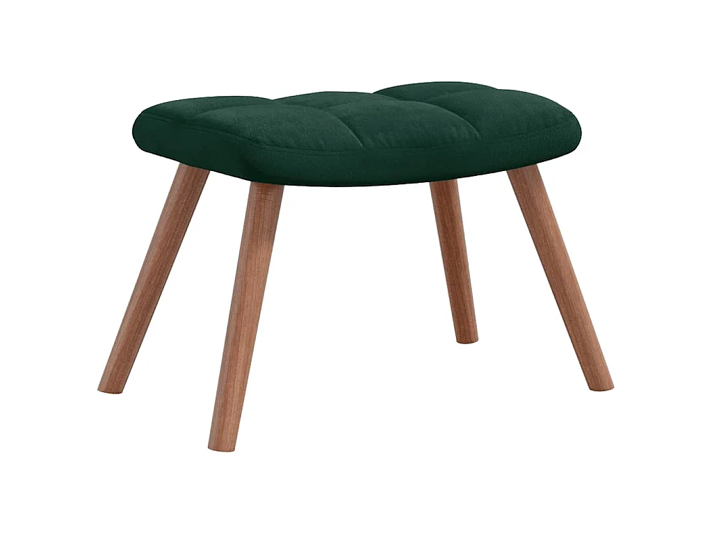 Poltrona Relax con Poggiapiedi Verde Scuro in Velluto