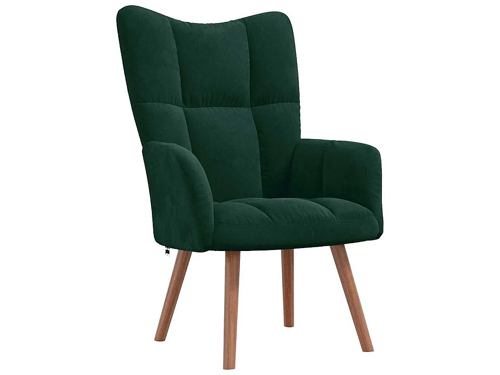 Relaxsessel mit Hocker Dunkelgrün Samt