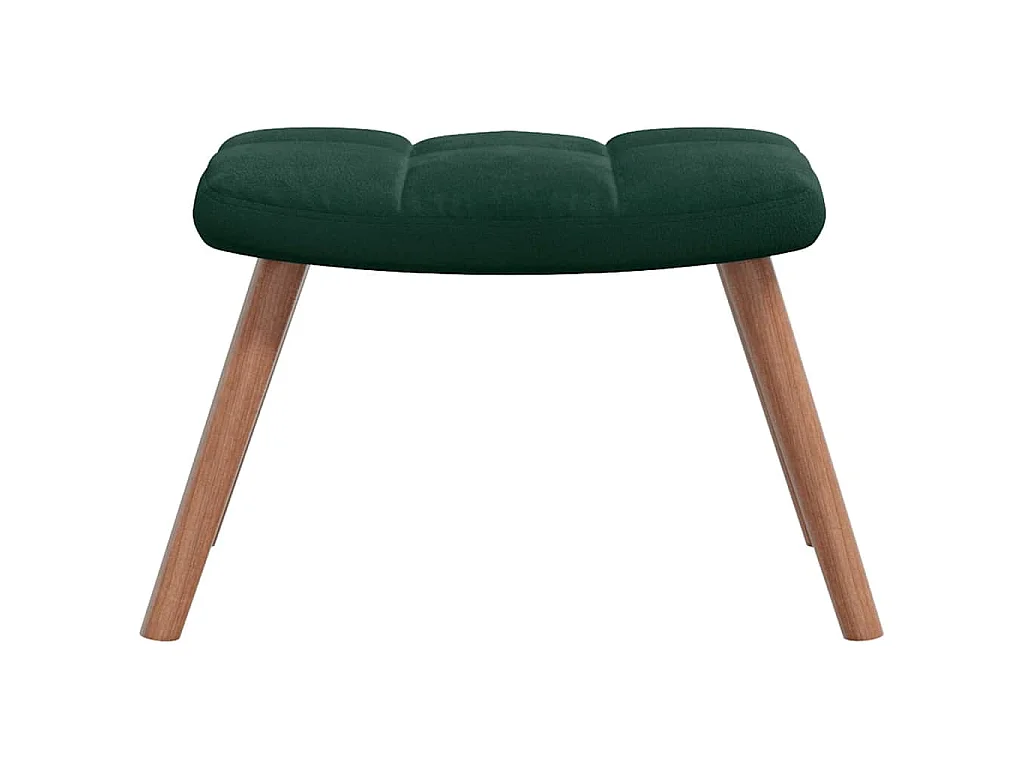 Relaxsessel mit Hocker Dunkelgrün Samt