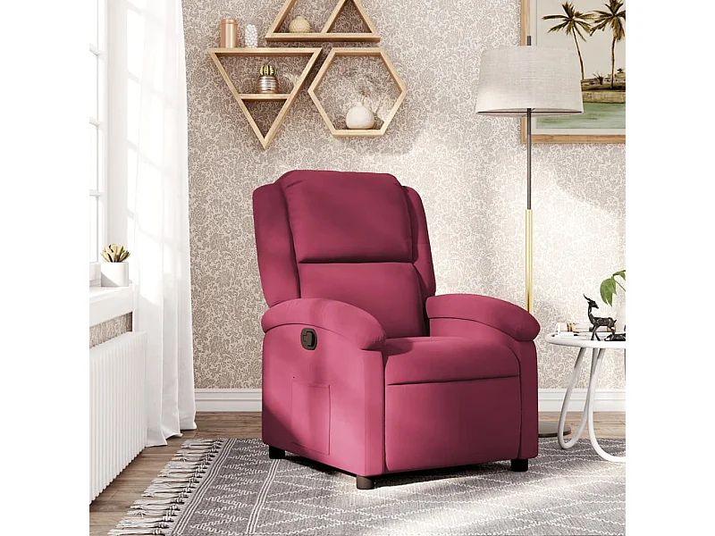Fauteuil inclinable rouge bordeaux velours