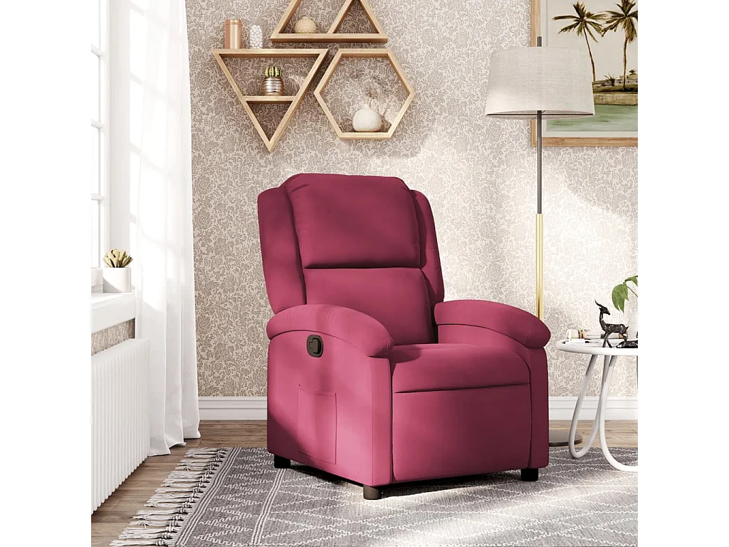 Fauteuil inclinable rouge bordeaux velours