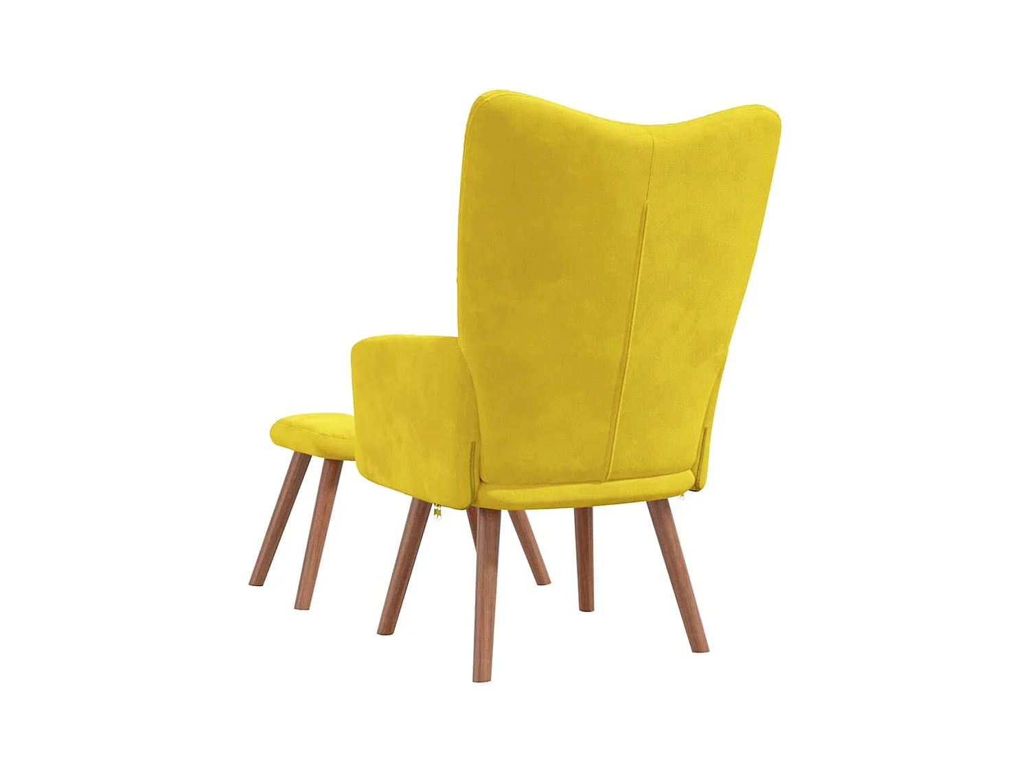 Chaise de relaxation avec repose-pied Jaune moutarde Velours