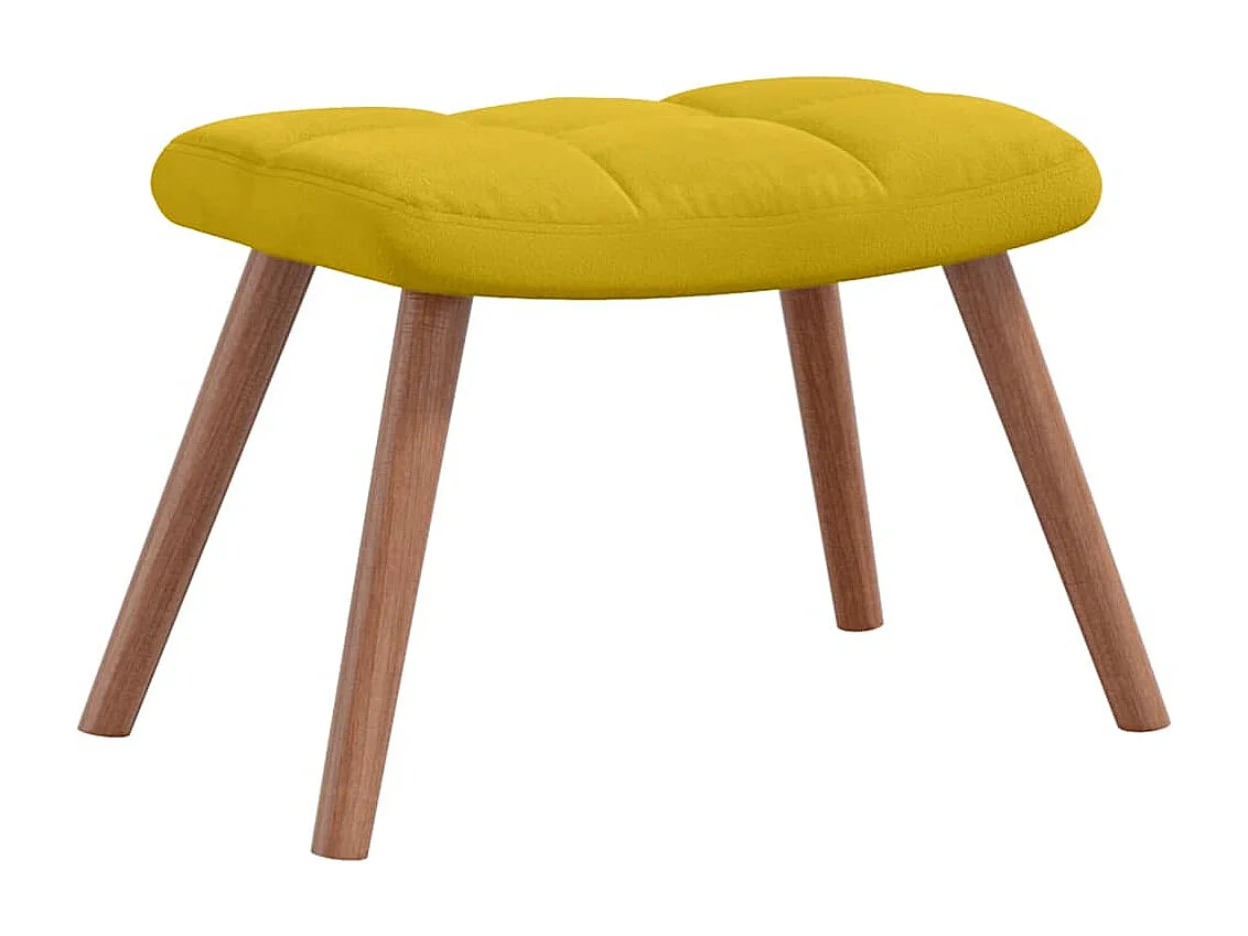 Chaise de relaxation avec repose-pied Jaune moutarde Velours