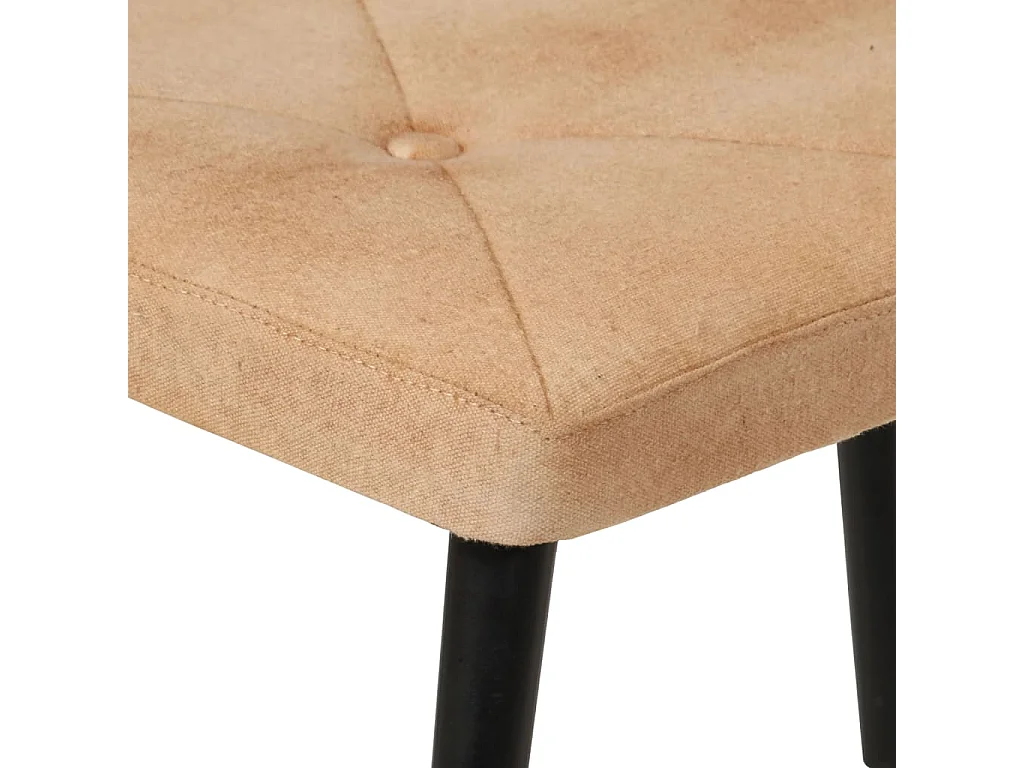 Chaise à oreilles avec repose-pied Crème Toile