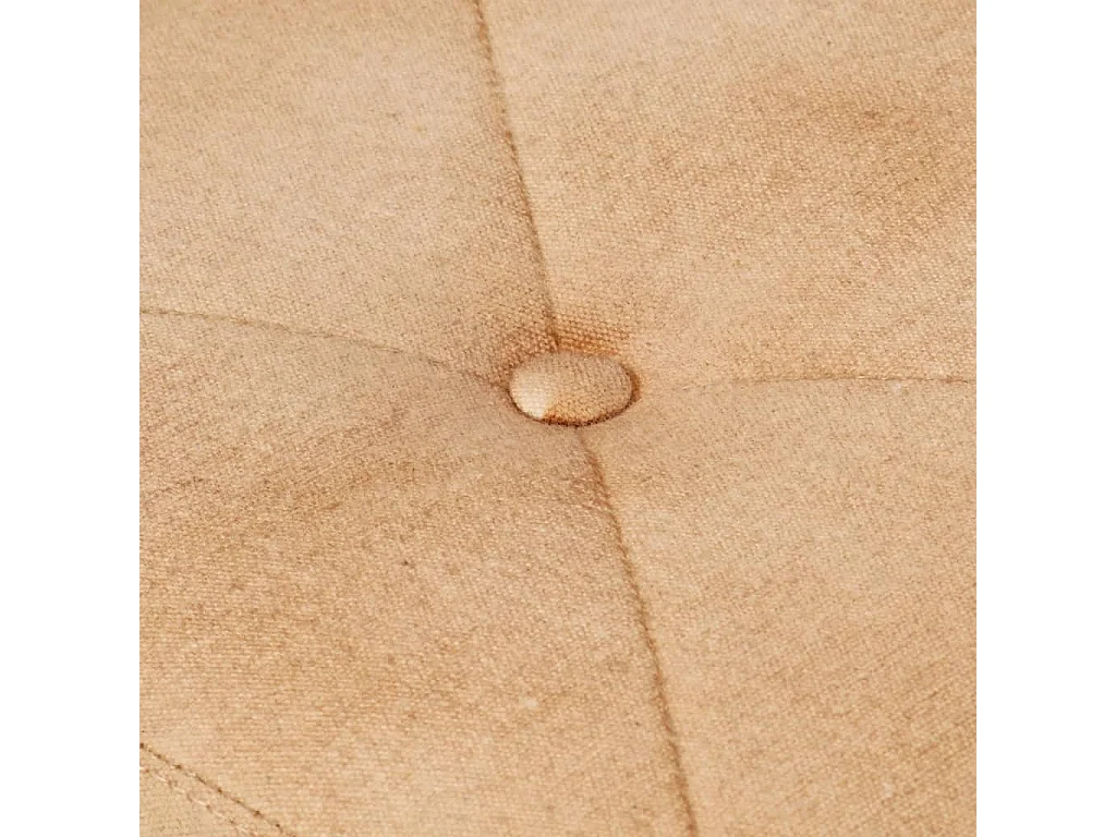 Chaise à oreilles avec repose-pied Crème Toile