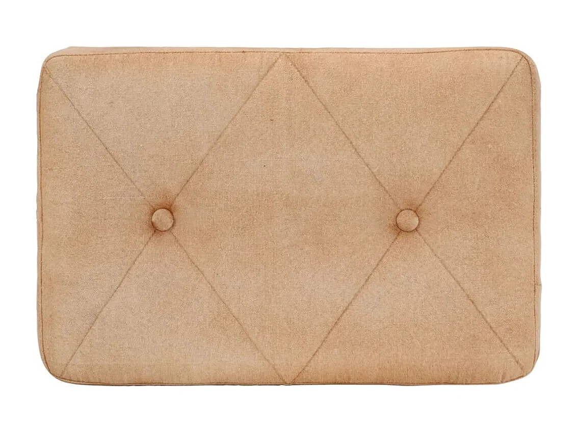 Chaise à oreilles avec repose-pied Crème Toile