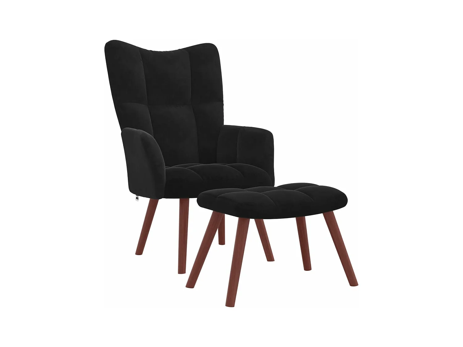 Relaxsessel mit Hocker Schwarz Samt