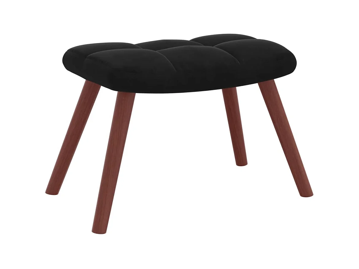Relaxsessel mit Hocker Schwarz Samt