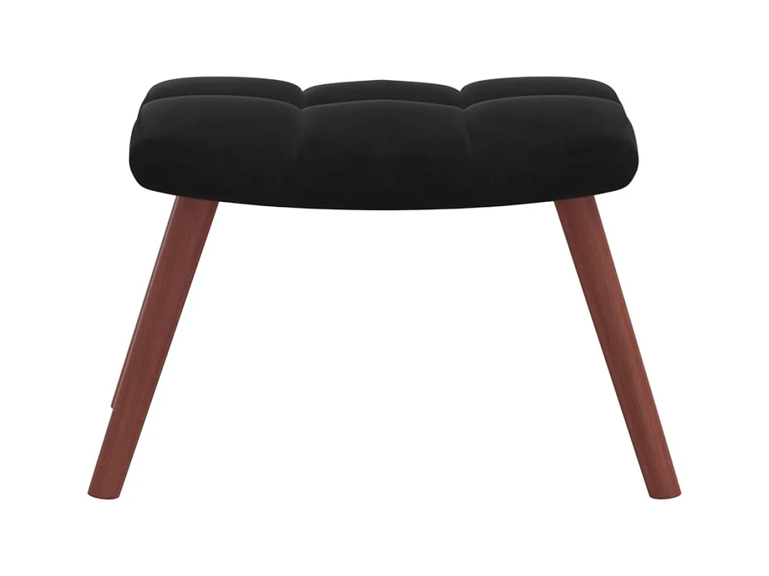 Relaxsessel mit Hocker Schwarz Samt