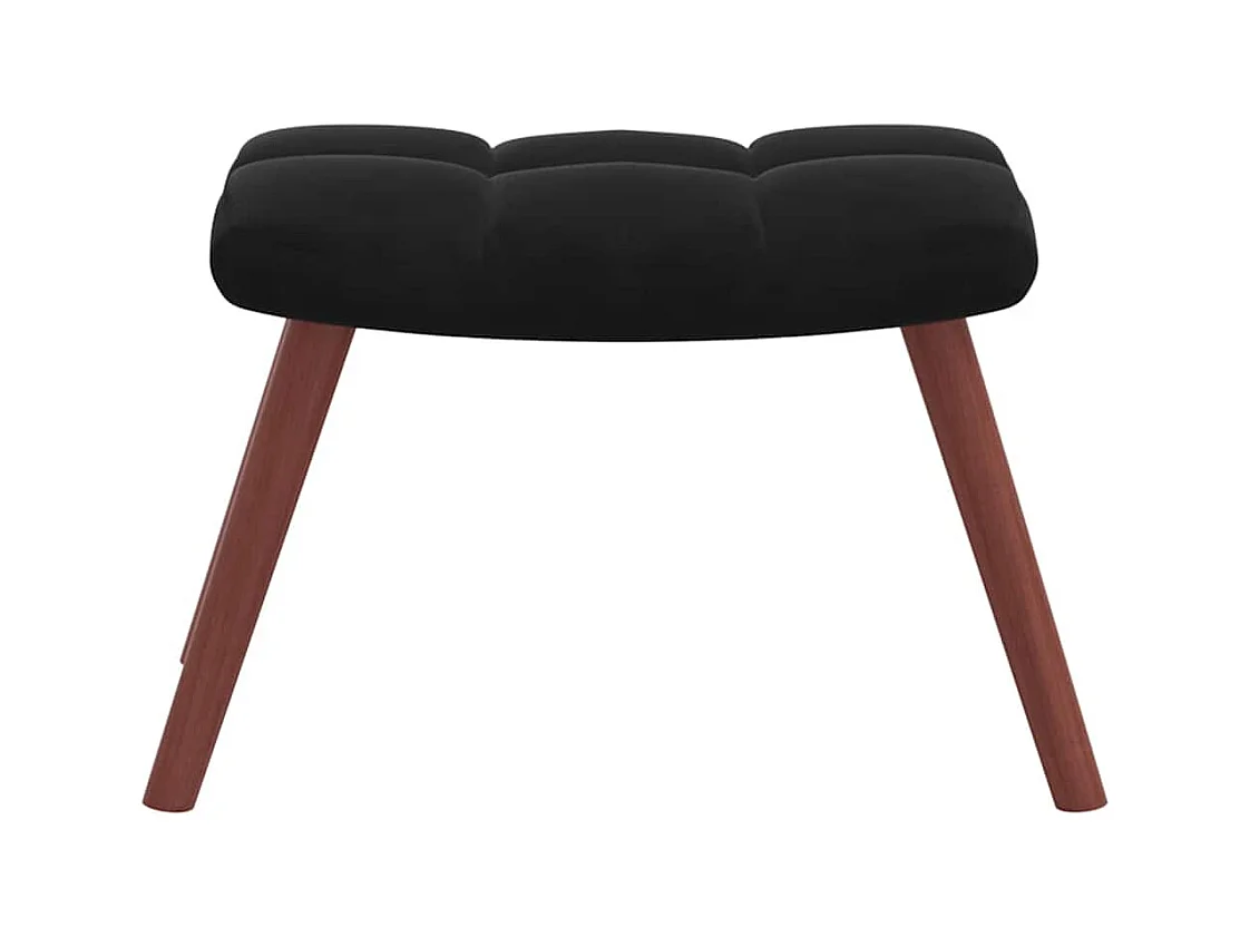 Relaxsessel mit Hocker Schwarz Samt