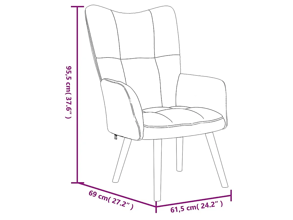 Relaxsessel mit Hocker Schwarz Samt