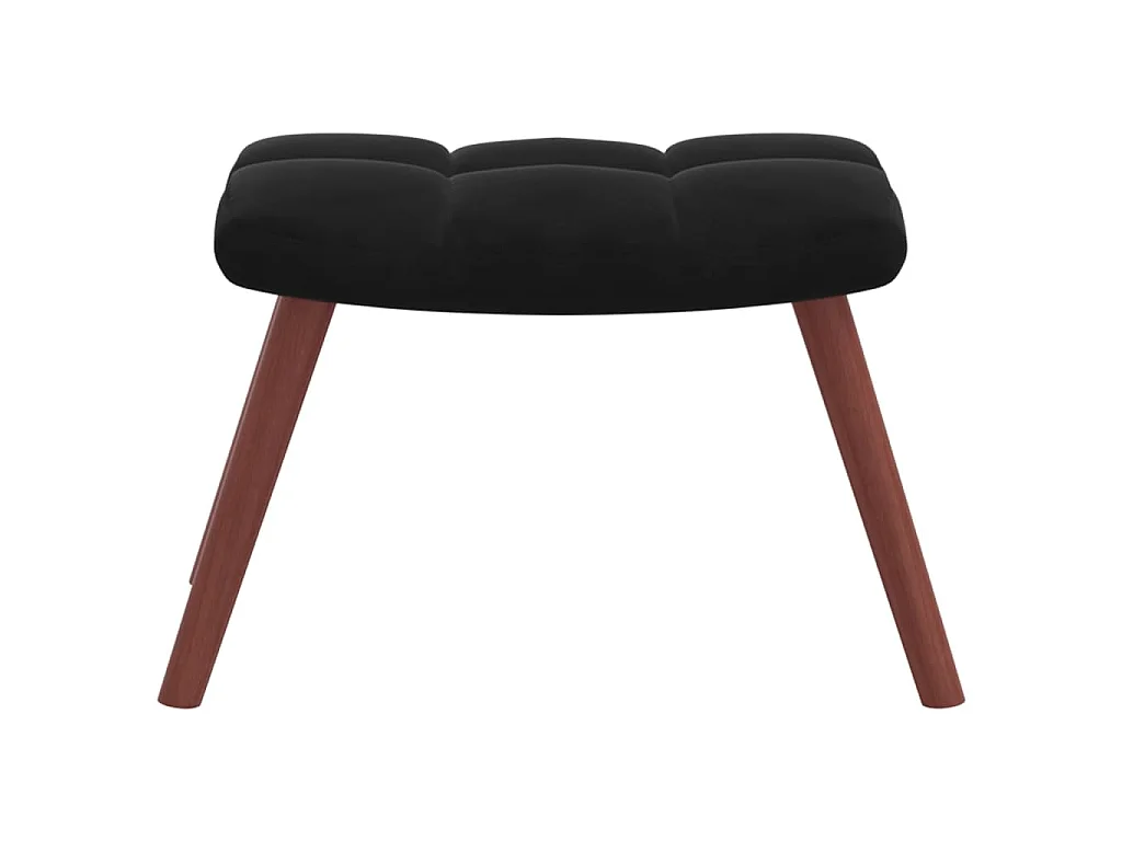 Relaxsessel mit Hocker Schwarz Samt