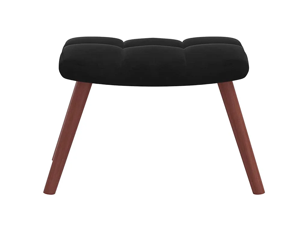Chaise de relaxation avec repose-pied Noir Velours