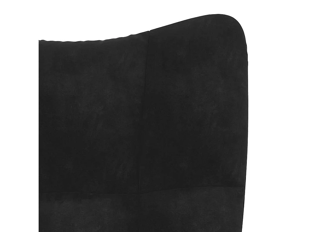 Chaise de relaxation avec repose-pied Noir Velours