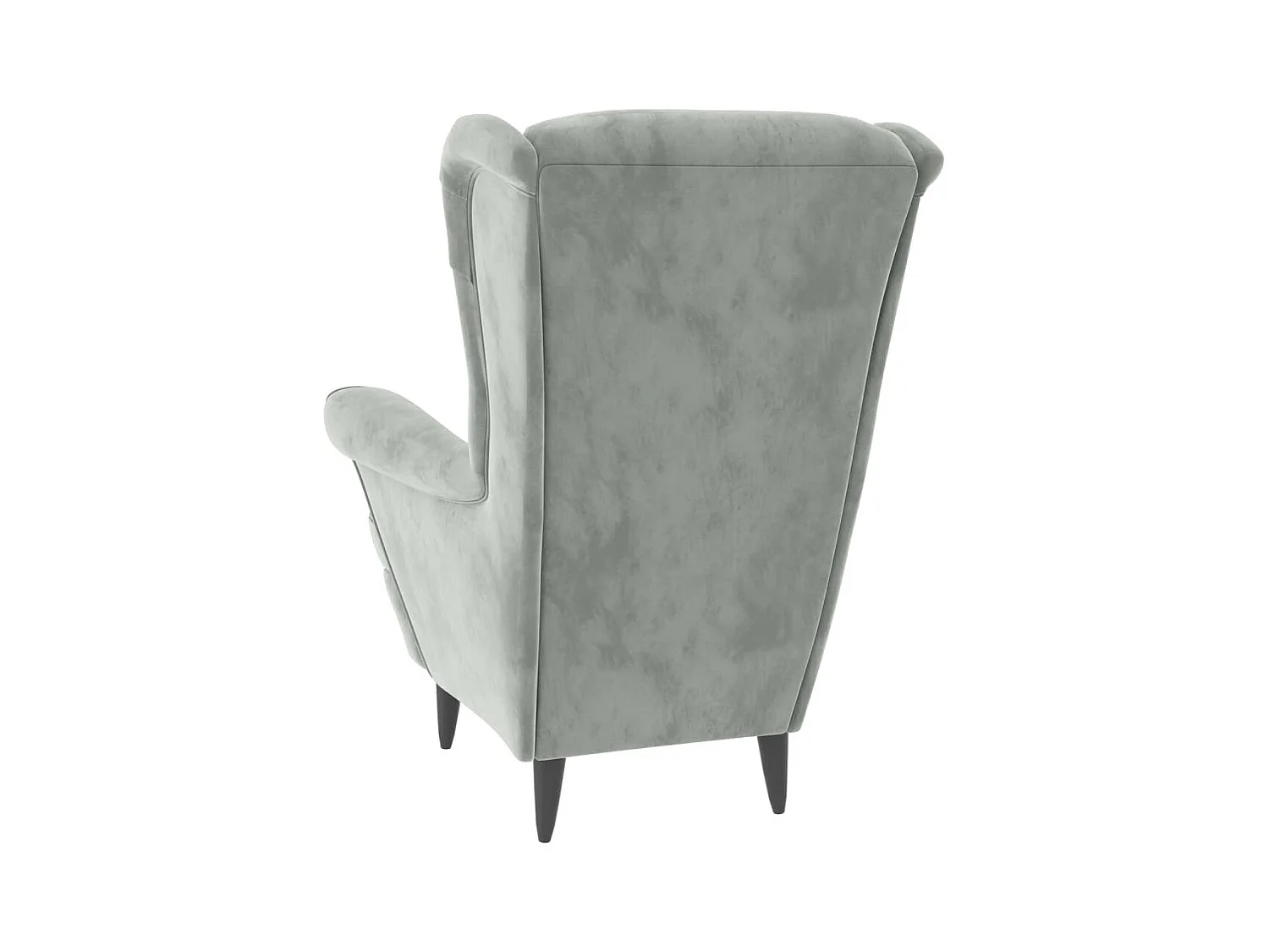 Fauteuil met voetenbank fluweel lichtgrijs