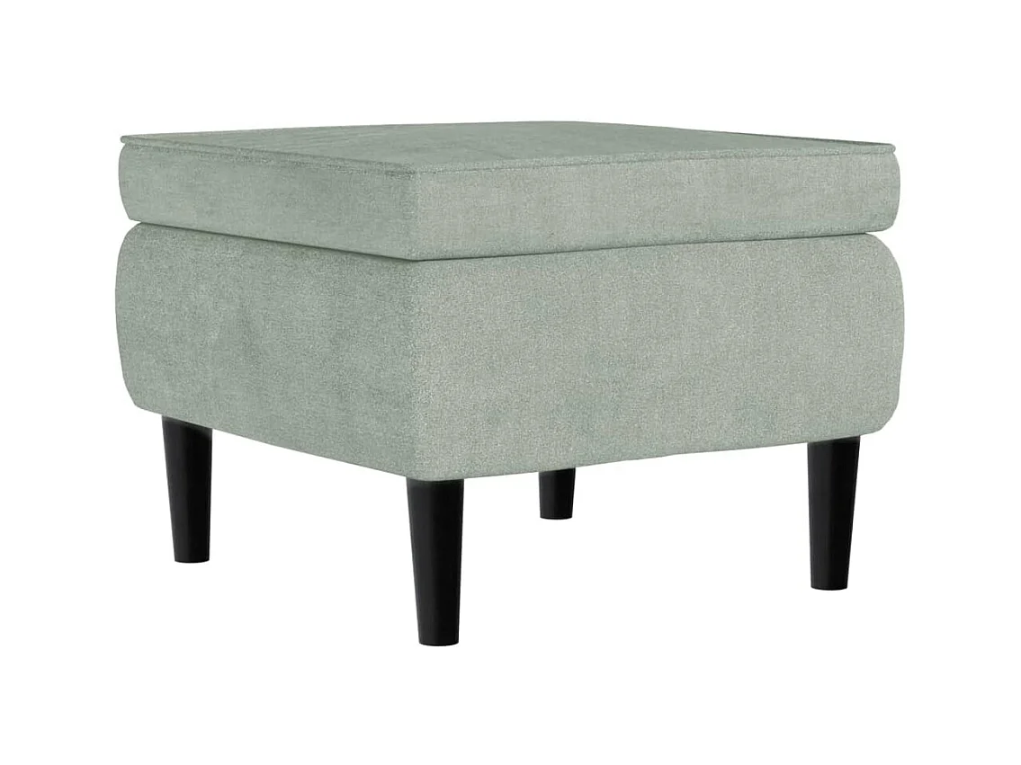 Fauteuil met voetenbank fluweel lichtgrijs