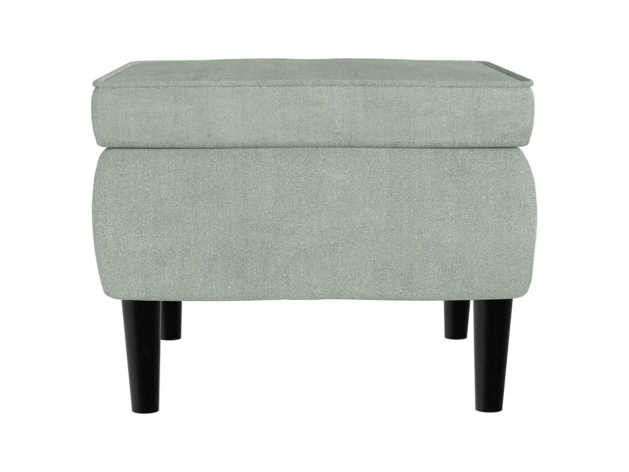 Fauteuil met voetenbank fluweel lichtgrijs