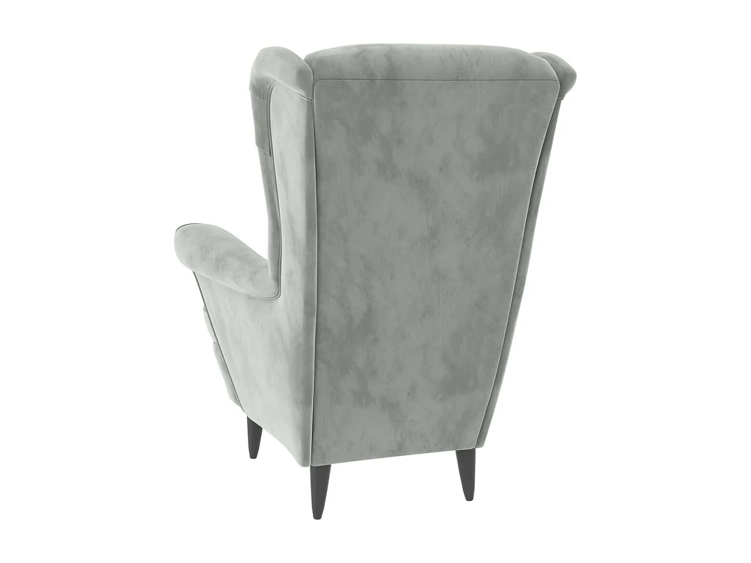 Fauteuil à oreilles avec tabouret gris clair velours