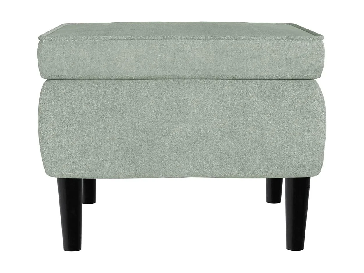 Fauteuil à oreilles avec tabouret gris clair velours