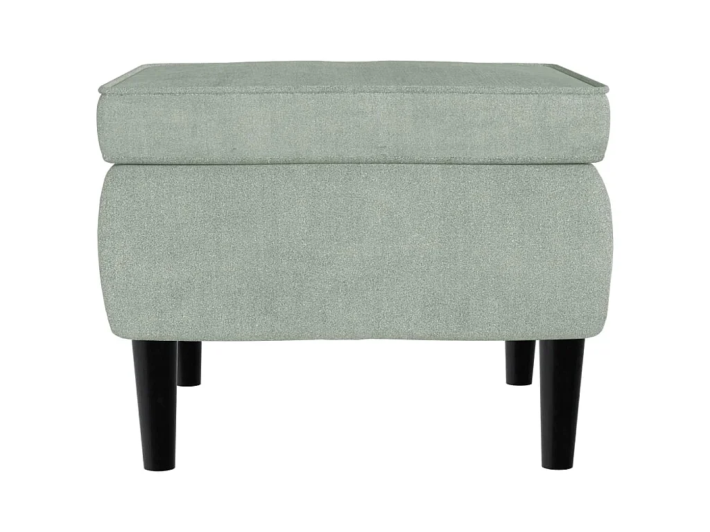 Ohrensessel mit Hocker Hellgrau Samt