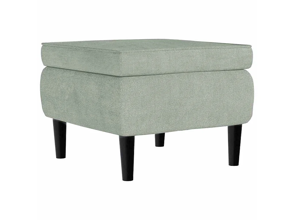 Fauteuil à oreilles avec tabouret gris clair velours