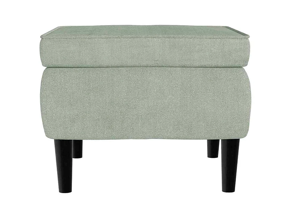 Fauteuil à oreilles avec tabouret gris clair velours