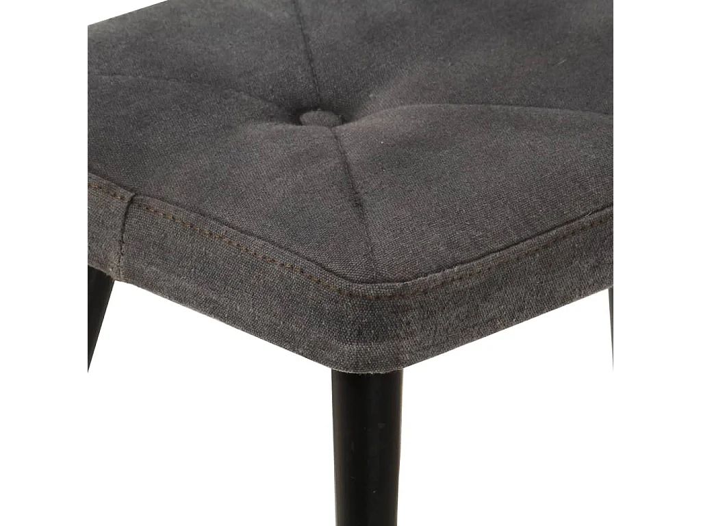 Poltrona com apoio de pés lona vintage preto