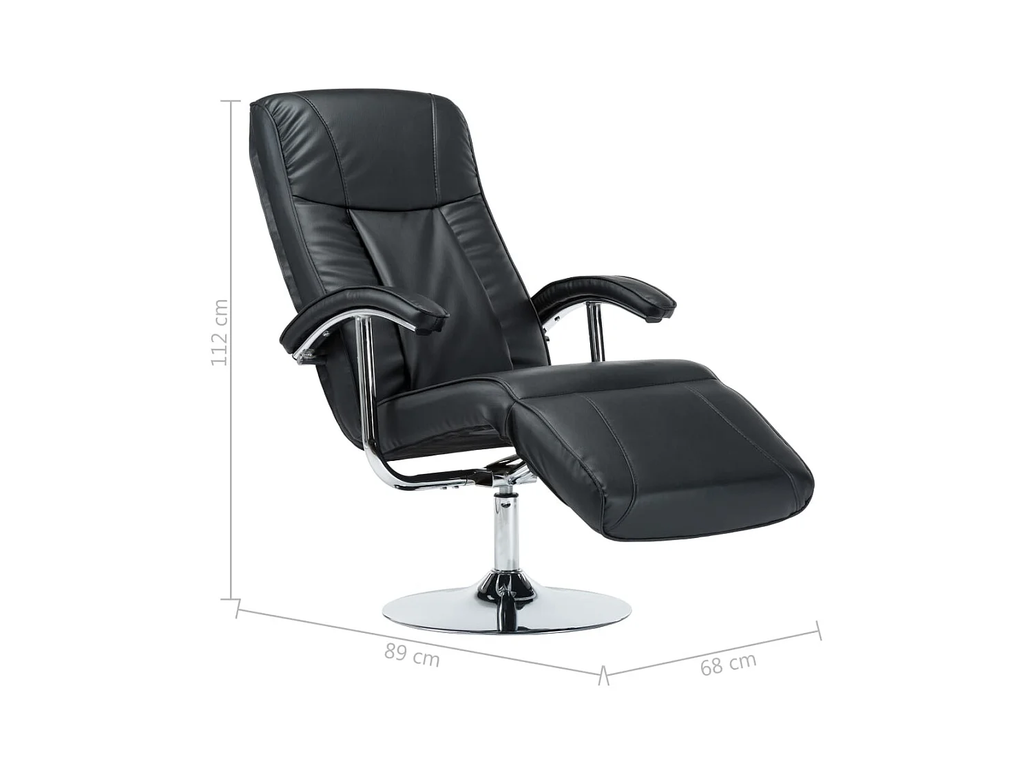 Televisiefauteuil kunstleer zwart