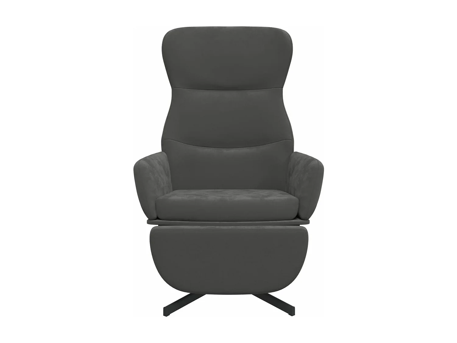 Chaise de relaxation avec repose-pied Gris foncé Velours